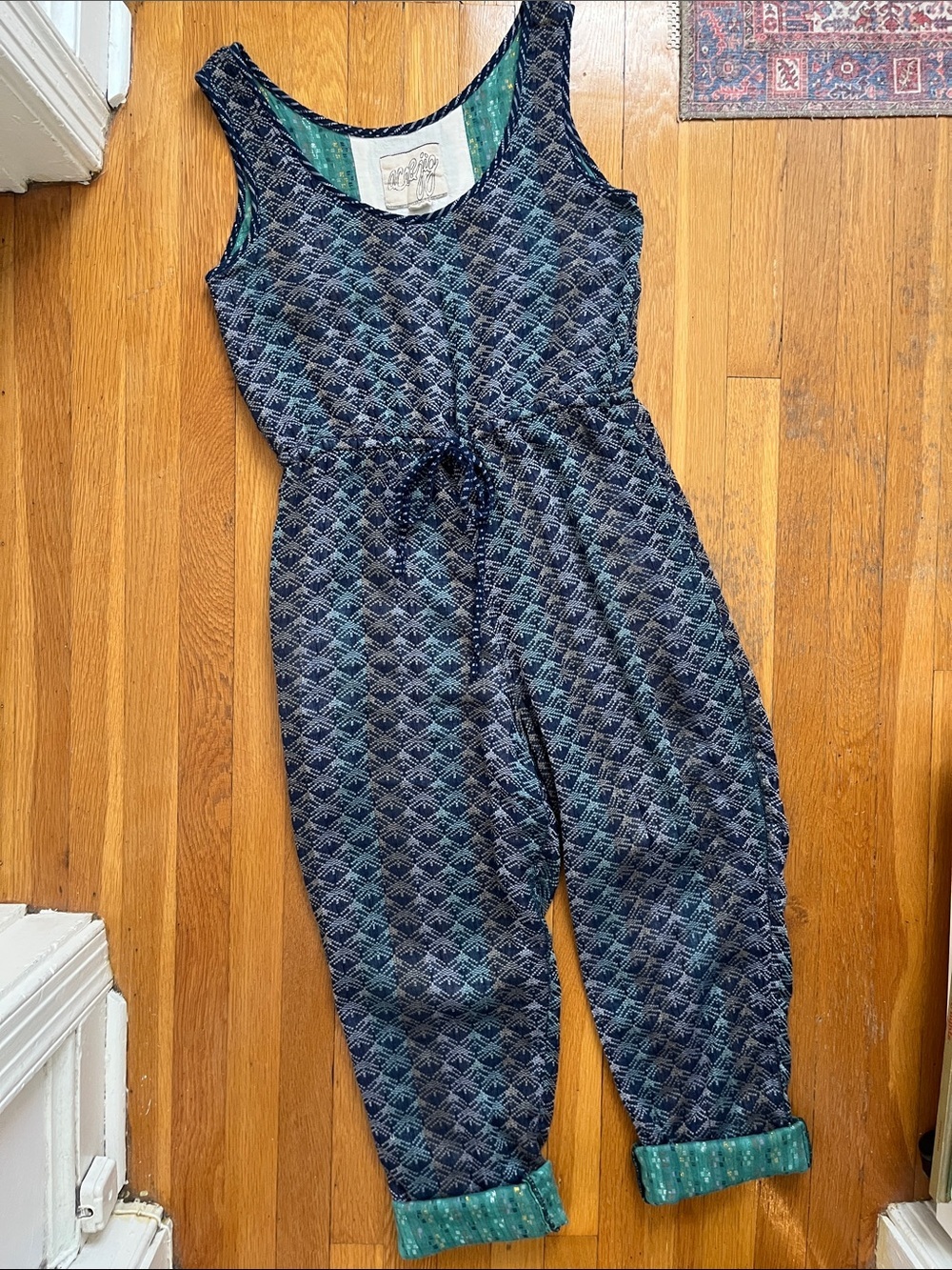 Ace & Jig Uni Jumpsuit in Carnaby Size S Sleeveless Cotton Gauze Blue Multicolor